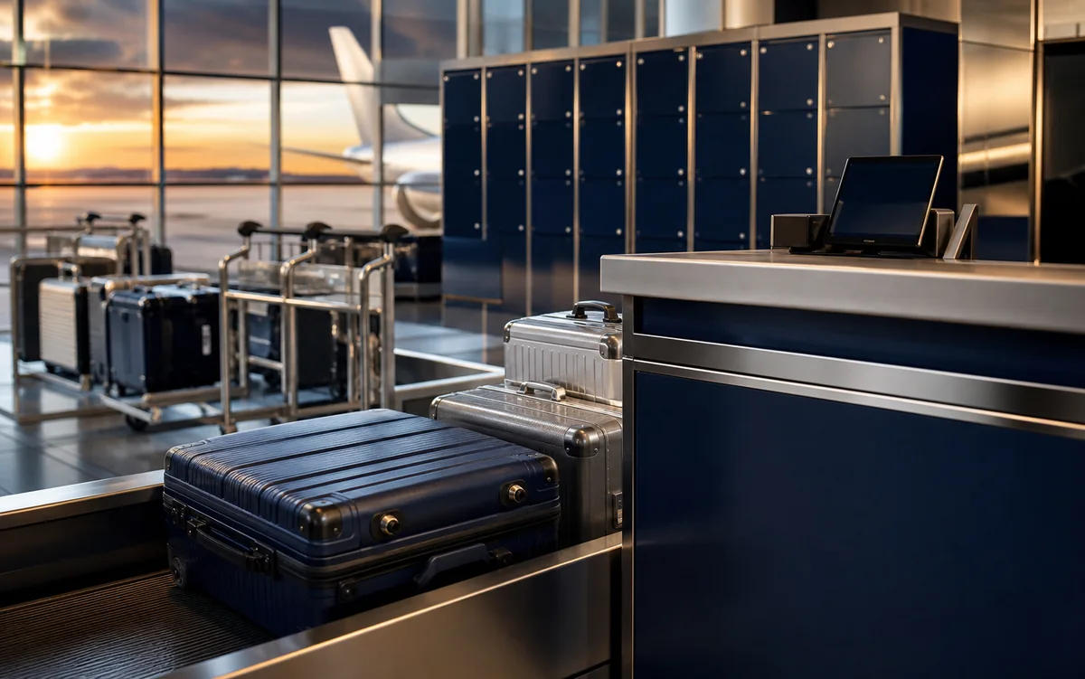 Airport baggage services and storage counter